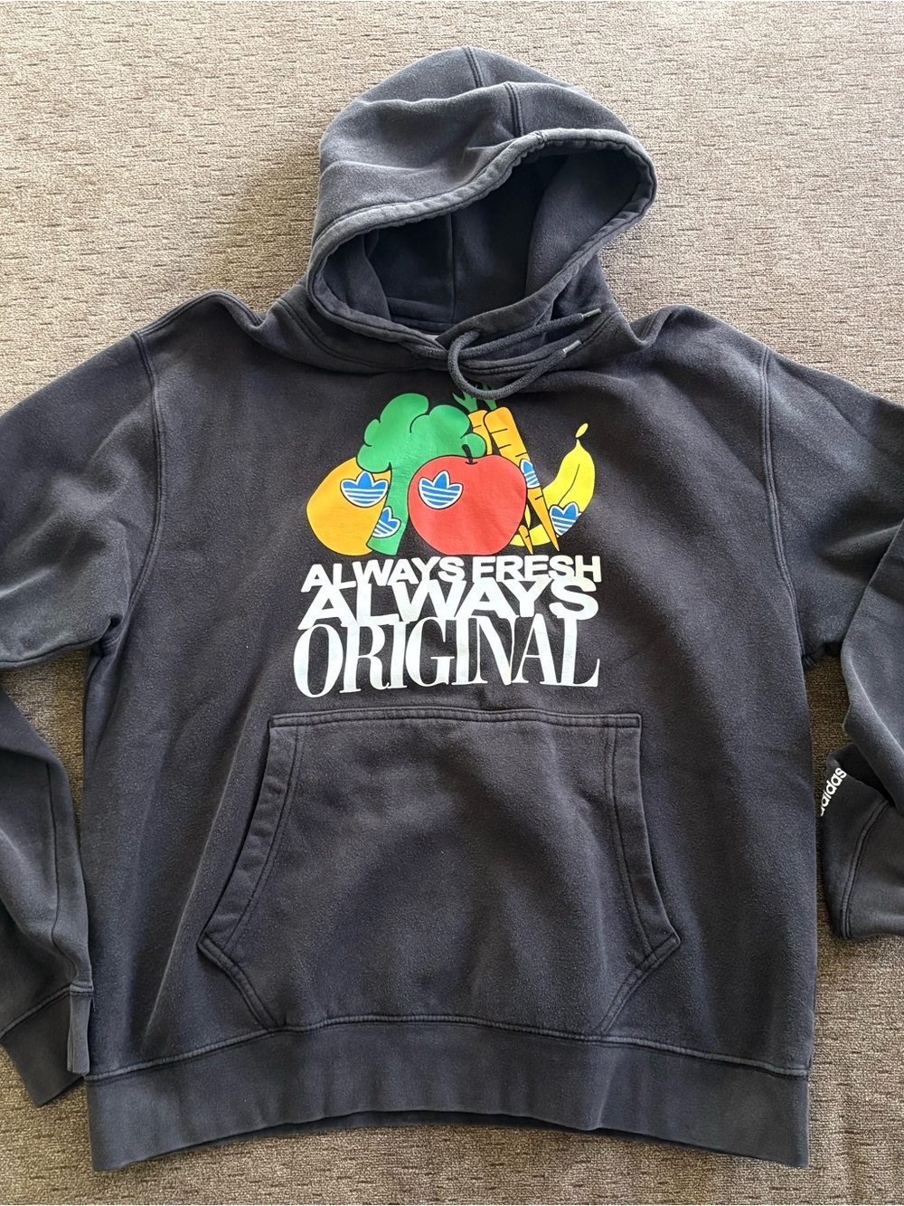 Adidas Originals Always Fresh Always Original Black Fruit Hoodie Mens large